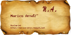 Marics Arnó névjegykártya